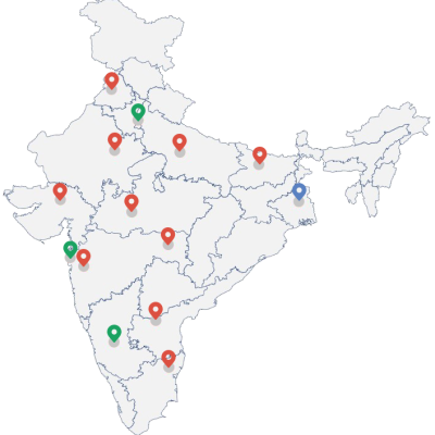 India map showing pan-India coverage